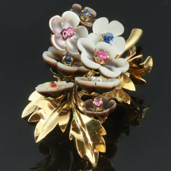 Joyful flower brooch from the fifties made by the famous jeweler Wolfers freres (image 11 of 16)
